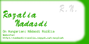 rozalia nadasdi business card