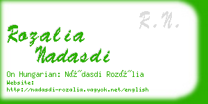 rozalia nadasdi business card